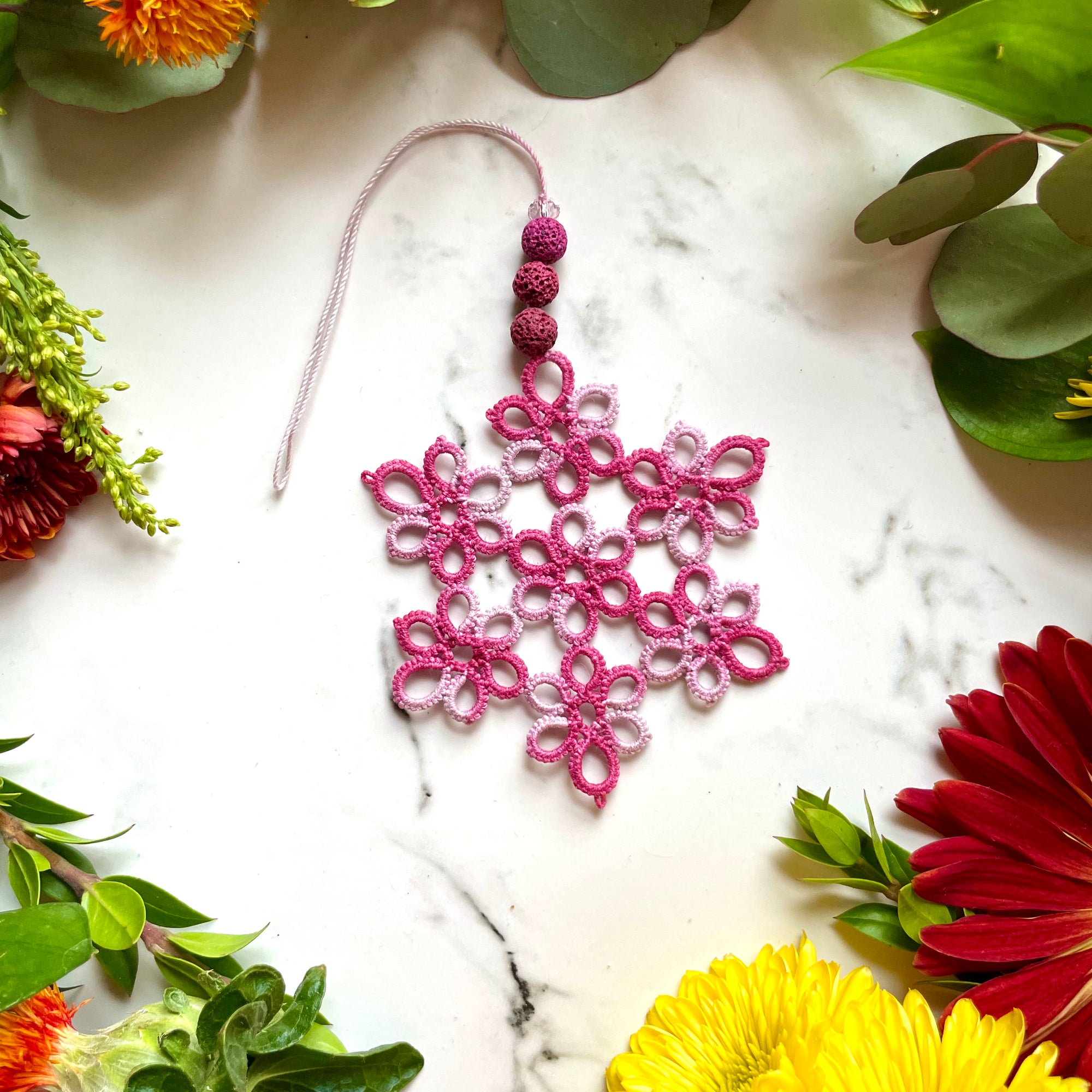 Tatted Lace Snowflake Ornament - Style #1