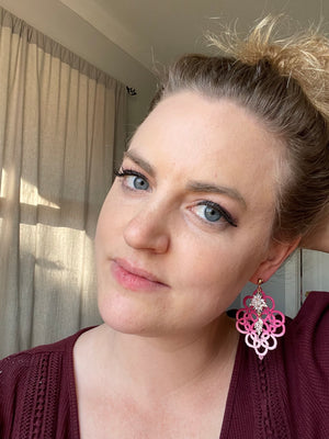 Tatted Lace Valentine's Earrings