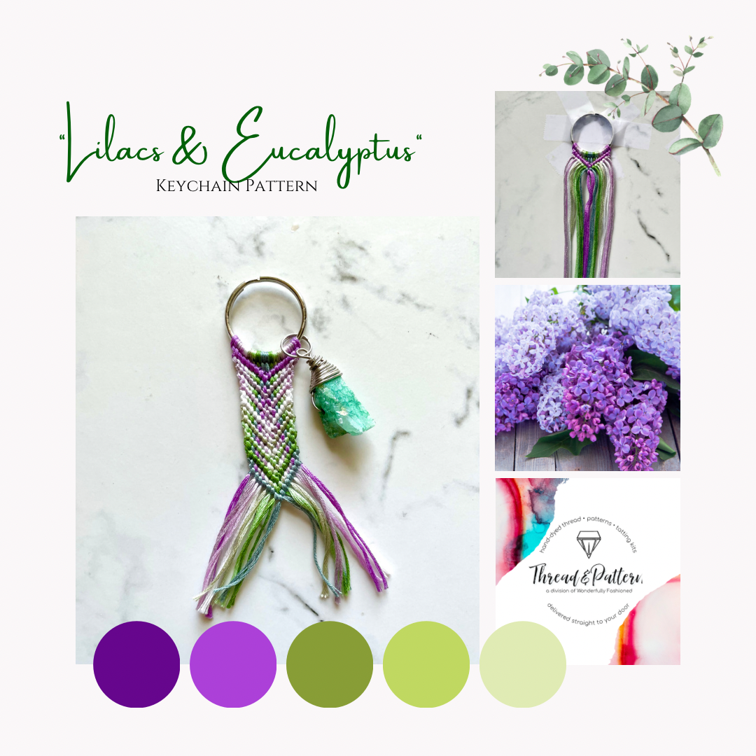 Keychain Pattern #006 - Lilac and Eucalyptus