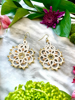 “Bloom” Tatted Lace Earrings