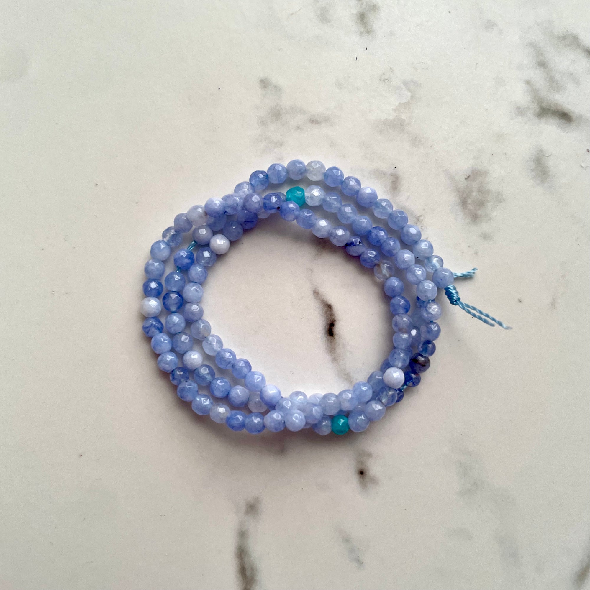 Strung Beads - Black, Grey, and Blues