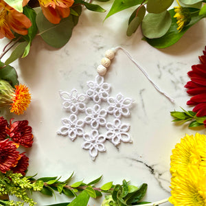 Tatted Lace Snowflake Ornament - Style #1