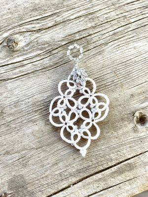 Tatted Lace Valentine's Earrings