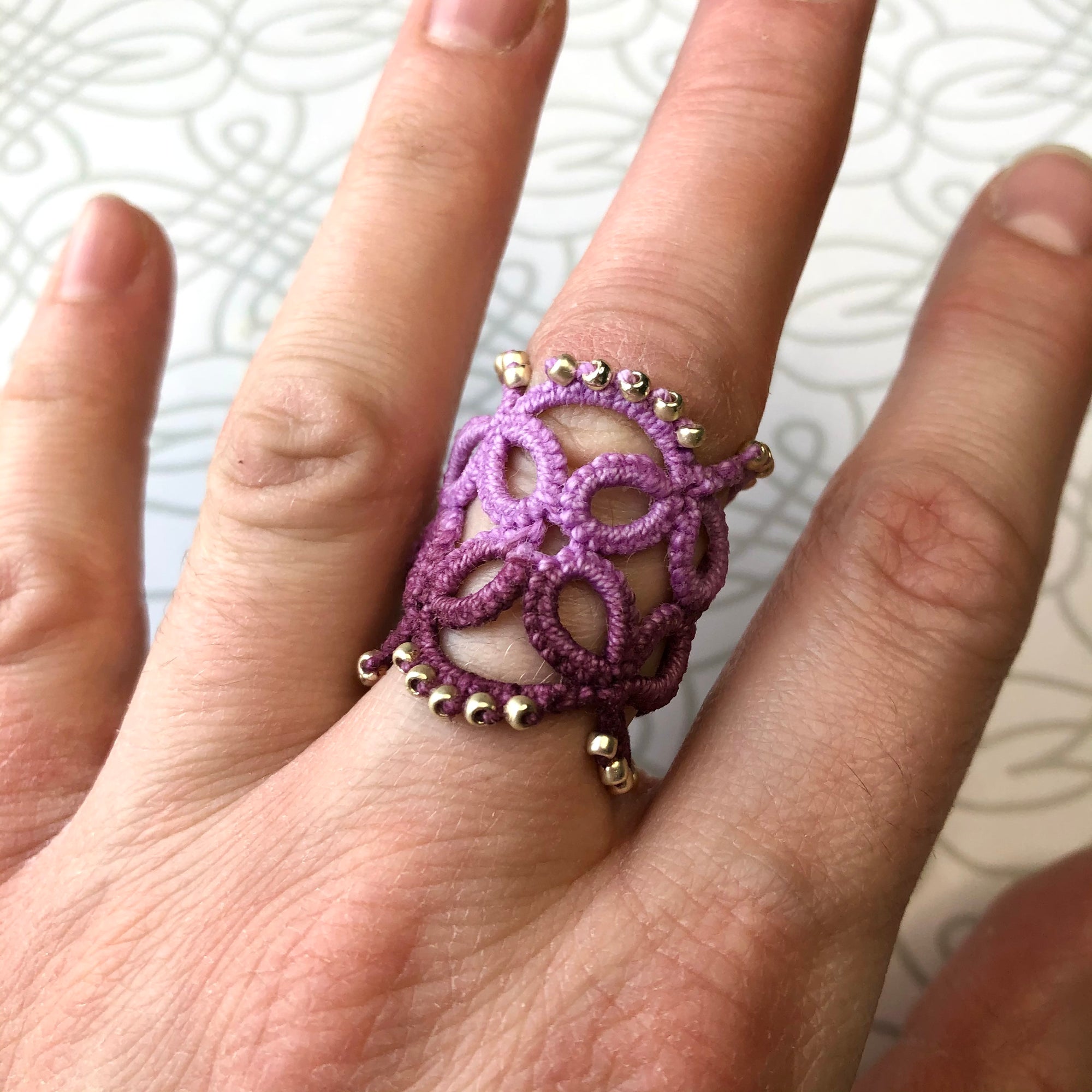 Tatted Lace Ombre Ring