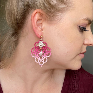 Tatted Lace Valentine's Earrings
