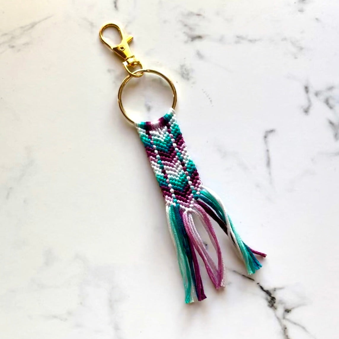 “Lilac Blossoms” Woven Keychain Style 2