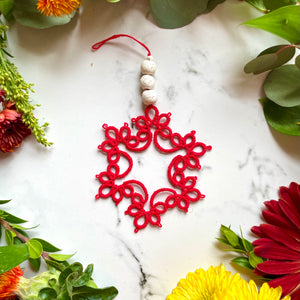 Tatted Lace Snowflake Ornament - Style #2