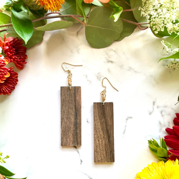 Heart Key | Wooden Earring Blanks Walnut