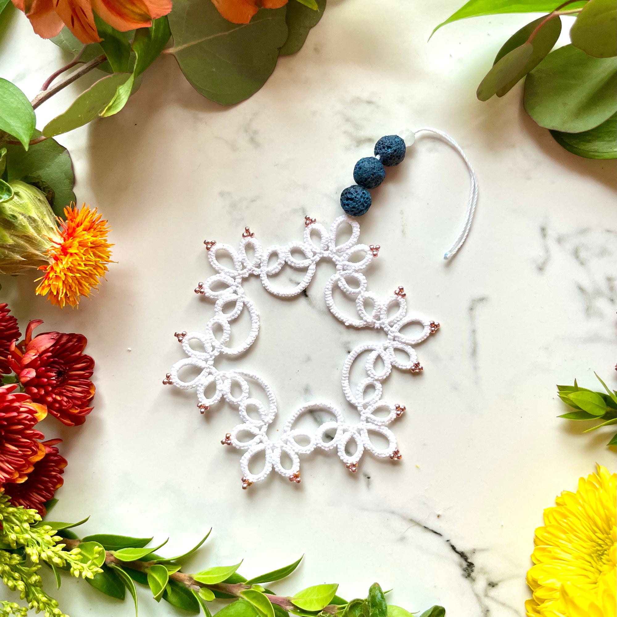 Tatted Lace Snowflake Ornament - Style #2